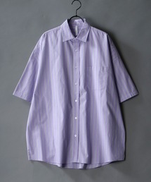 Oversize Drop shoulder broadcloth shirt/オーバーサイズ ドロップショルダー ブロード 半袖シャツ