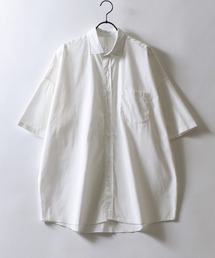 SITRY | Oversize Drop shoulder broadcloth shirt/オーバーサイズ ドロップショルダー ブロード 半袖シャツ(シャツ/ブラウス)