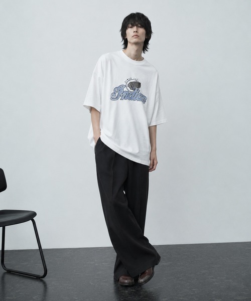 INDIAN（インディアン）の「/Bl/刺繍プリントオーバーサイズTシャツ 半袖 / INDIAN（Tシャツ/カットソー・メンズ・ホワイト/ダークグリーン/ブルーグレー・MEDIUM/LARGE）」の11枚目の写真