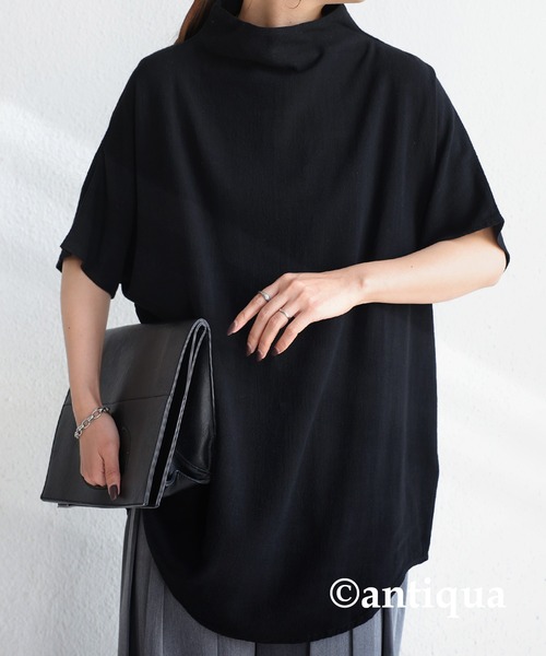 antiqua(アンティカ)の「ボトルネックドルマントップス(Tシャツ/カットソー・レディース・ブラック/ライム/ホワイト・FREE)」の3枚目の写真