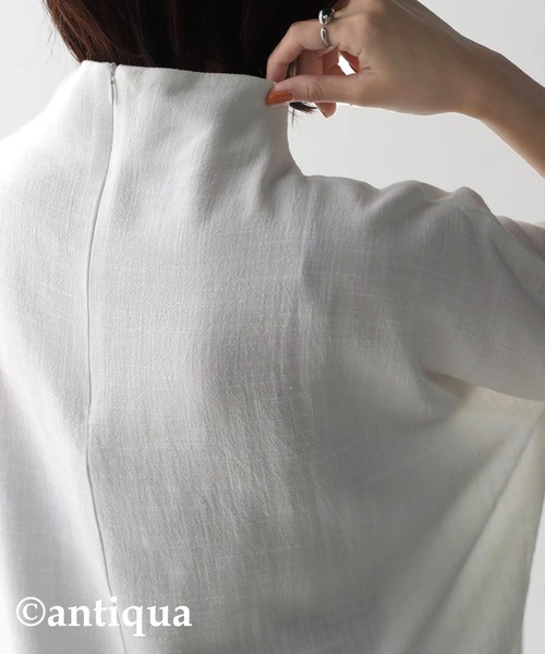 antiqua(アンティカ)の「ボトルネックドルマントップス(Tシャツ/カットソー・レディース・ブラック/ライム/ホワイト・FREE)」の5枚目の写真