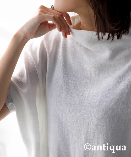 antiqua(アンティカ)の「ボトルネックドルマントップス(Tシャツ/カットソー・レディース・ブラック/ライム/ホワイト・FREE)」の7枚目の写真