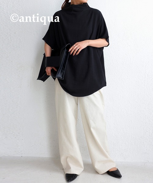 antiqua(アンティカ)の「ボトルネックドルマントップス(Tシャツ/カットソー・レディース・ブラック/ライム/ホワイト・FREE)」の11枚目の写真