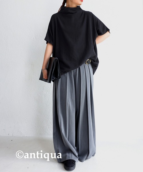 antiqua(アンティカ)の「ボトルネックドルマントップス(Tシャツ/カットソー・レディース・ブラック/ライム/ホワイト・FREE)」の13枚目の写真