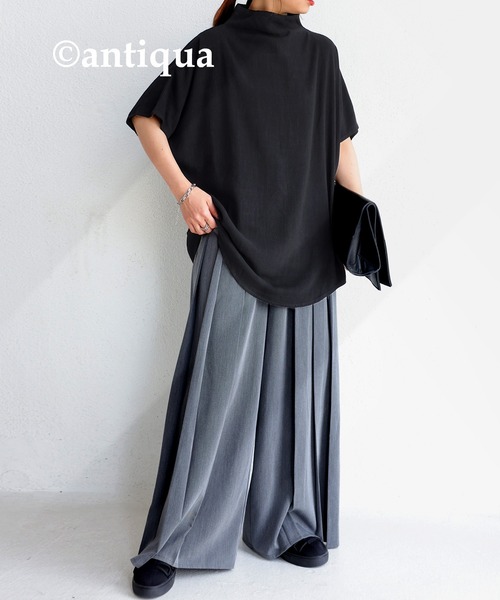 antiqua(アンティカ)の「ボトルネックドルマントップス(Tシャツ/カットソー・レディース・ブラック/ライム/ホワイト・FREE)」の15枚目の写真