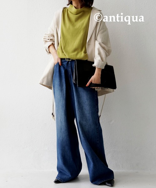 antiqua(アンティカ)の「ボトルネックドルマントップス(Tシャツ/カットソー・レディース・ブラック/ライム/ホワイト・FREE)」の17枚目の写真