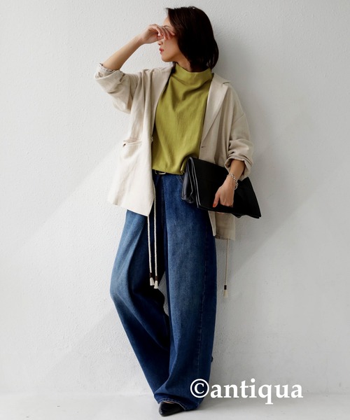 antiqua(アンティカ)の「ボトルネックドルマントップス(Tシャツ/カットソー・レディース・ブラック/ライム/ホワイト・FREE)」の19枚目の写真