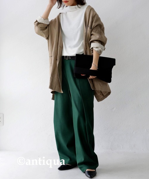 antiqua(アンティカ)の「ボトルネックドルマントップス(Tシャツ/カットソー・レディース・ブラック/ライム/ホワイト・FREE)」の8枚目の写真