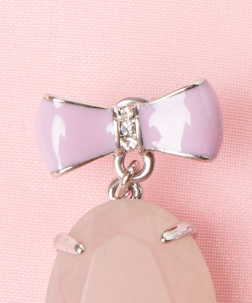 Mel cinna（メルシーナ）の「Mel cinna/ribbon ovalstone earring（イヤリング・レディース・パープル・FREE）」の7枚目の写真