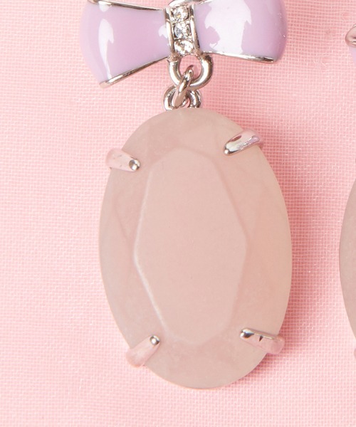 Mel cinna（メルシーナ）の「Mel cinna/ribbon ovalstone earring（イヤリング・レディース・パープル・FREE）」の8枚目の写真