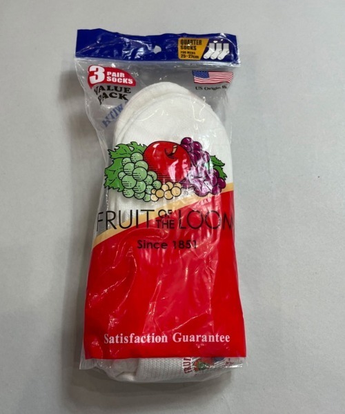 FRUIT OF THE LOOM（フルーツオブザルーム）の「JM×FOTL　Logo 3P-SOCKS（ソックス/靴下・メンズ・ホワイト/ブラック・FREE）」の3枚目の写真