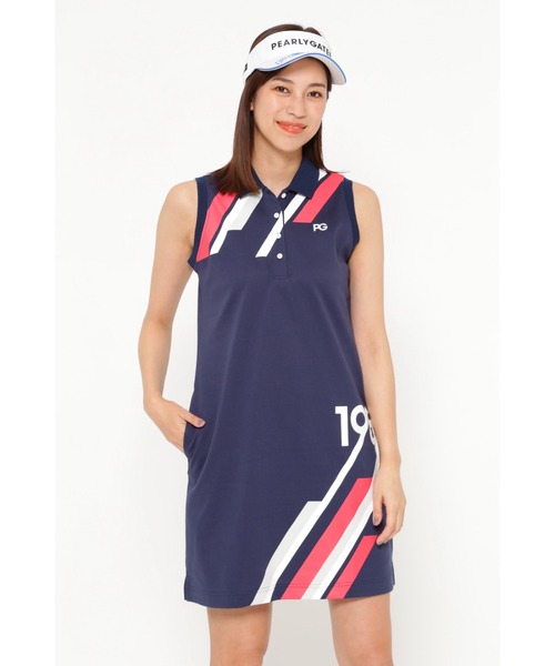 ☆新品、未使用☆ パーリーゲイツ　ポンチスリーブレスポロワンピース PEARLY GATES】ポンチ スリーブレス ポロワンピース 【公式通販】