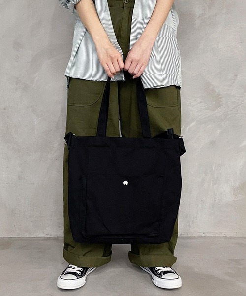 kutir(クティール)の「2WAYキャンバスバッグ(トートバッグ・レディース・ホワイト/ブラック・FREE)」の12枚目の写真