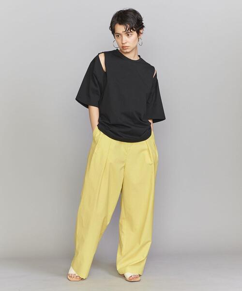 BEAUTY&YOUTH UNITED ARROWS（ビューティーアンドユースユナイテッドアローズ）の「コットン カットアウト クルーネック ショートスリーブ プルオーバー（Tシャツ/カットソー・レディース・ホワイト/ブラック/ケリー・FREE）」の8枚目の写真