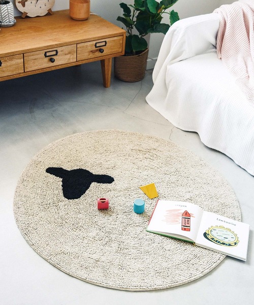 notch.（ノッチ）の「ホルッコマット（ラグ/マット・レディース・グレー/オフホワイト・ONESIZE）」の2枚目の写真