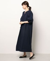 Samansa Mos2 | コットンリネンパフスリーブ前開きワンピース(ワンピース)