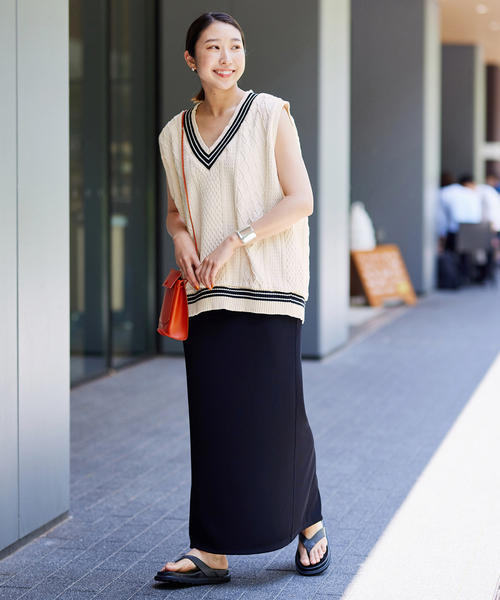 journal standard L'essage（ジャーナルスタンダードレサージュ）の「リブ タイトスカート（スカート・レディース・グレー/ブラック・FREE）」の13枚目の写真