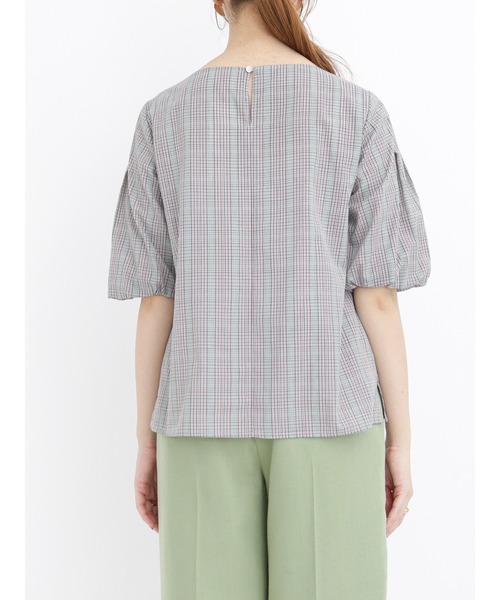 Te chichi（テチチ）の「チェックアソートバルーン袖ブラウス（シャツ/ブラウス・レディース・ブラック/ベージュ/ブルー・ﾌﾘ-）」の8枚目の写真