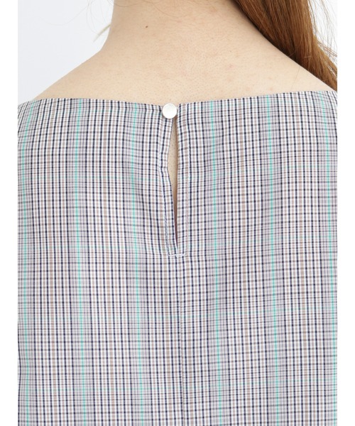 Te chichi（テチチ）の「チェックアソートバルーン袖ブラウス（シャツ/ブラウス・レディース・ブラック/ベージュ/ブルー・ﾌﾘ-）」の9枚目の写真