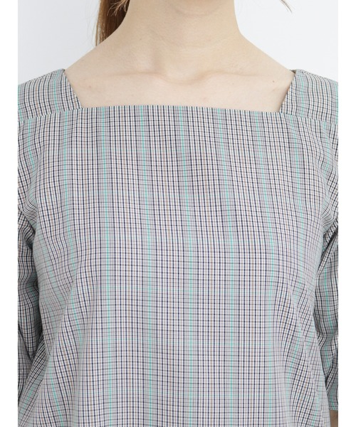 Te chichi（テチチ）の「チェックアソートバルーン袖ブラウス（シャツ/ブラウス・レディース・ブラック/ベージュ/ブルー・ﾌﾘ-）」の10枚目の写真