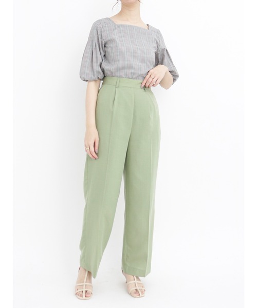 Te chichi（テチチ）の「チェックアソートバルーン袖ブラウス（シャツ/ブラウス・レディース・ブラック/ベージュ/ブルー・ﾌﾘ-）」の5枚目の写真