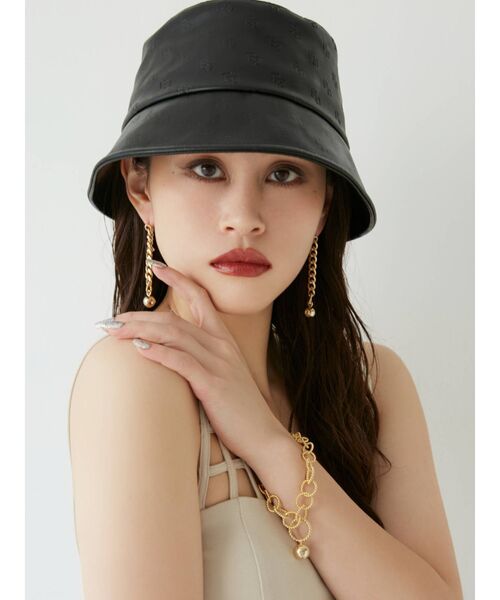 GYDA(ジェイダ)の「GG PATTERNエンボスバケットハット(ハット・レディース・オフホワイト/ブラック・FREE)」の7枚目の写真