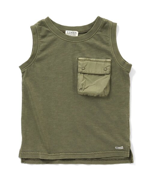F.O.KIDS（エフオーキッズ）の「製品染タンクトップ（タンクトップ・キッズ・キャメル/ブルー/チャコール/カーキ・130/120/100/80/90/140/95/110）」の3枚目の写真