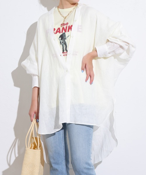 OUVRAGE CLASSE（ウヴラージュクラス）の「リネンカラービッグシャツ（シャツ/ブラウス・レディース・ラベンダー/イエロー/ホワイト/ベージュ・FREE）」の2枚目の写真