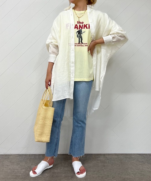 OUVRAGE CLASSE（ウヴラージュクラス）の「リネンカラービッグシャツ（シャツ/ブラウス・レディース・ラベンダー/イエロー/ホワイト/ベージュ・FREE）」の13枚目の写真