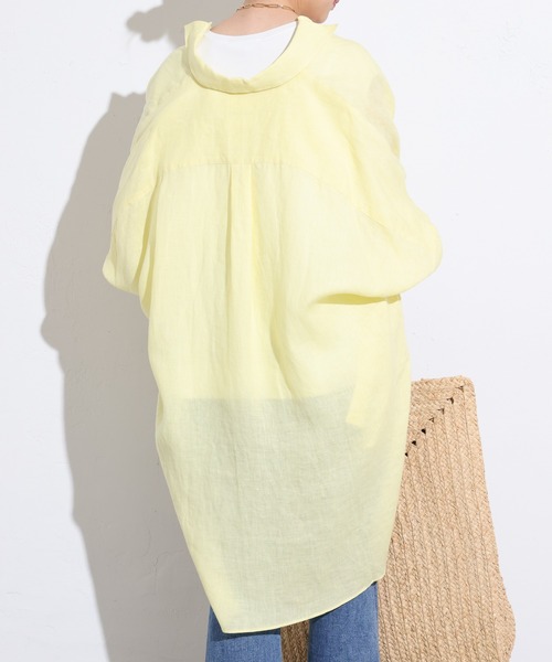 OUVRAGE CLASSE（ウヴラージュクラス）の「リネンカラービッグシャツ（シャツ/ブラウス・レディース・ラベンダー/イエロー/ホワイト/ベージュ・FREE）」の22枚目の写真