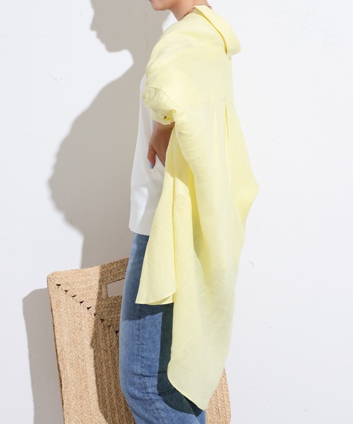 OUVRAGE CLASSE（ウヴラージュクラス）の「リネンカラービッグシャツ（シャツ/ブラウス・レディース・ラベンダー/イエロー/ホワイト/ベージュ・FREE）」の21枚目の写真