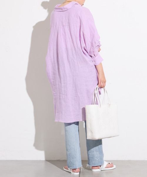 OUVRAGE CLASSE（ウヴラージュクラス）の「リネンカラービッグシャツ（シャツ/ブラウス・レディース・ラベンダー/イエロー/ホワイト/ベージュ・FREE）」の17枚目の写真