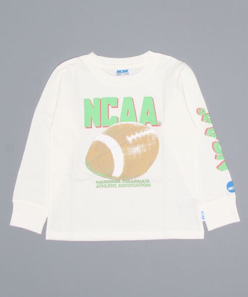 NCAA（エヌシーエーエー）の「NCAA/エヌシーエーエー　キッズ プリントロングスリーブTシャツ（Tシャツ/カットソー・キッズ・ホワイト/ブラック/オレンジ/グリーン・120/130/140）」の2枚目の写真