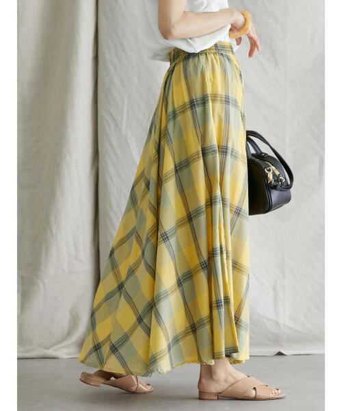 AMERICAN HOLIC(アメリカンホリック)の「ボリュームチェックフレアスカート(スカート・レディース・パープル/イエロー/グリーン・L/M)」の18枚目の写真