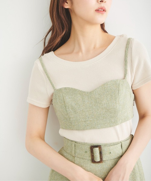 FREE'S MART（フリーズマート）の「サマーツィードブラトップ（その他トップス・レディース・ブラック/ライトグリーン・SMALL/MEDIUM）」の3枚目の写真