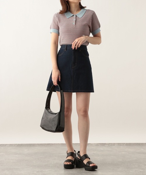 Heather（ヘザー）の「マルチカラーニットポロ（半袖） 350780