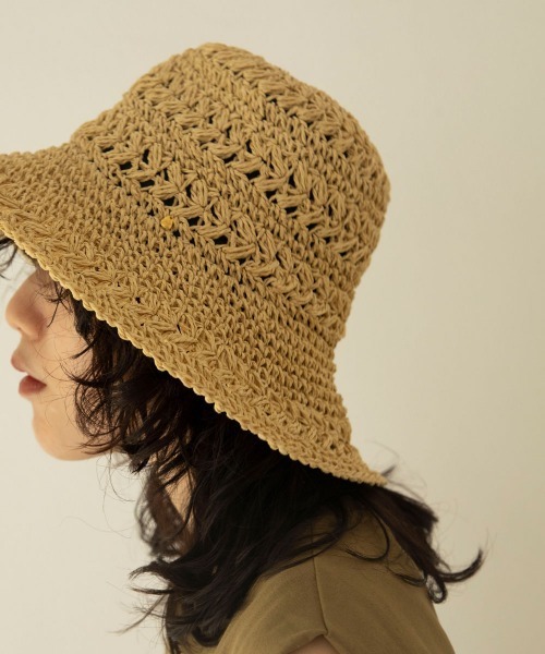 marjour(マージュール)の「HANDMADE CROCHET HAT(ハット・レディース・ライトブラウン/ナチュラル・FREE)」の1枚目の写真