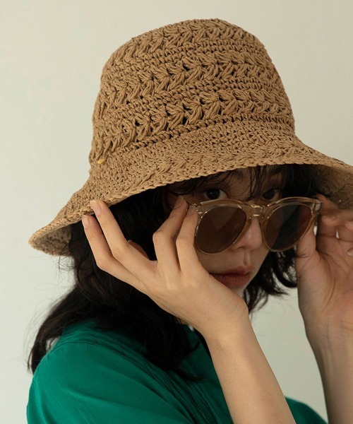 marjour(マージュール)の「HANDMADE CROCHET HAT(ハット・レディース・ライトブラウン/ナチュラル・FREE)」の2枚目の写真