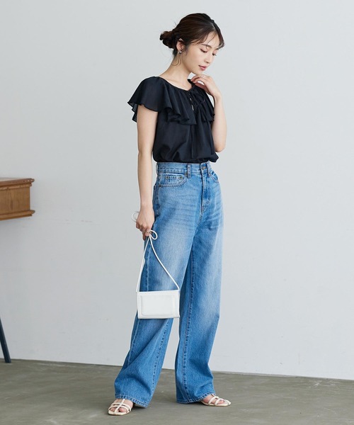 KOBE LETTUCE(コウベレタス)の「フリル襟ノースリーブブラウス(シャツ/ブラウス・レディース・ホワイト系その他/オフホワイト/ブラック/ネイビー系・FREE)」の10枚目の写真