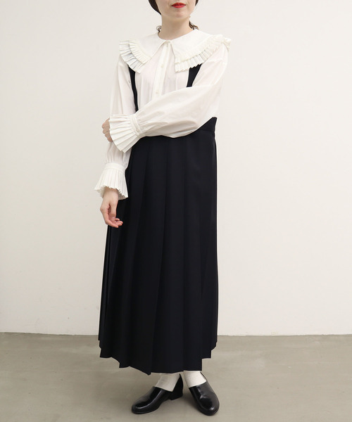 I am I in fact...（アイアムアイインファクト）の「ZAG ZAG pleats blouse（シャツ/ブラウス・レディース・ホワイト/ブラック/パープル・FREE）」の8枚目の写真