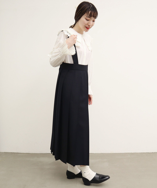 I am I in fact...（アイアムアイインファクト）の「ZAG ZAG pleats blouse（シャツ/ブラウス・レディース・ホワイト/ブラック/パープル・FREE）」の9枚目の写真