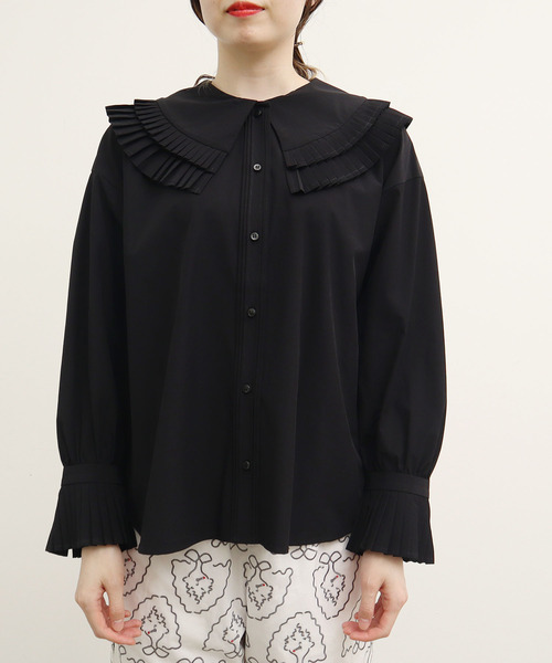I am I in fact...（アイアムアイインファクト）の「ZAG ZAG pleats blouse（シャツ/ブラウス・レディース・ホワイト/ブラック/パープル・FREE）」の14枚目の写真