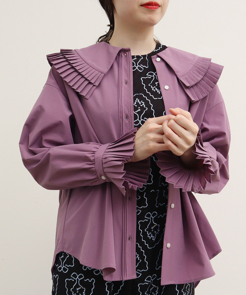 I am I in fact...（アイアムアイインファクト）の「ZAG ZAG pleats blouse（シャツ/ブラウス・レディース・ホワイト/ブラック/パープル・FREE）」の20枚目の写真