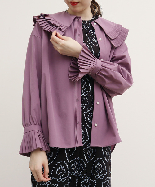 I am I in fact...（アイアムアイインファクト）の「ZAG ZAG pleats blouse（シャツ/ブラウス・レディース・ホワイト/ブラック/パープル・FREE）」の21枚目の写真