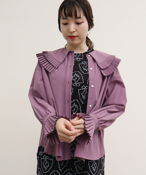 I am I in fact...（アイアムアイインファクト）の「ZAG ZAG pleats blouse（シャツ/ブラウス・レディース・ホワイト/ブラック/パープル・FREE）」の22枚目の写真
