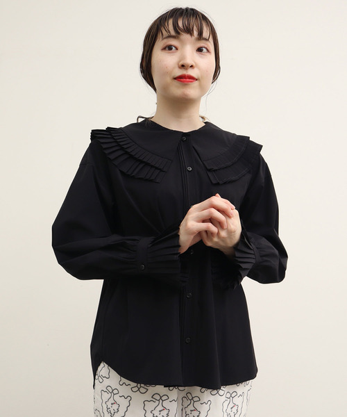 I am I in fact...（アイアムアイインファクト）の「ZAG ZAG pleats blouse（シャツ/ブラウス・レディース・ホワイト/ブラック/パープル・FREE）」の12枚目の写真