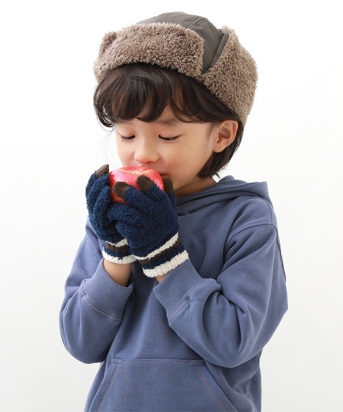 devirock(デビロック)の「スマホ対応 ニット手袋(手袋・キッズ・ネイビー/アイボリー/グレー・ONE SIZE)」の3枚目の写真