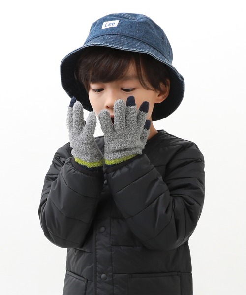 devirock(デビロック)の「スマホ対応 ニット手袋(手袋・キッズ・ネイビー/アイボリー/グレー・ONE SIZE)」の2枚目の写真