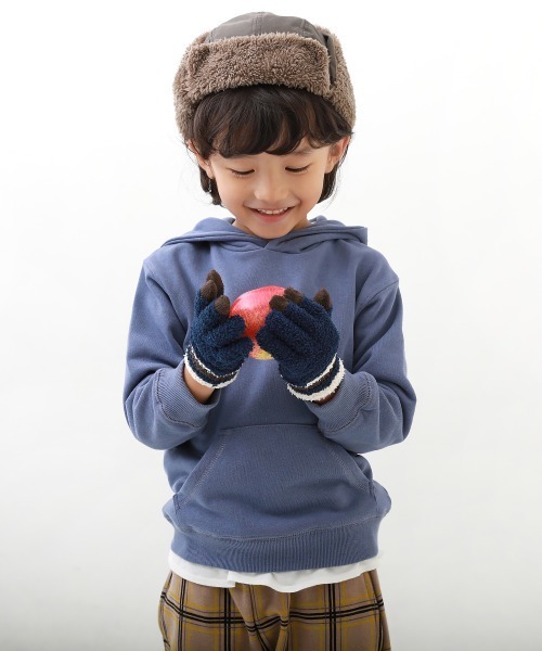 devirock(デビロック)の「スマホ対応 ニット手袋(手袋・キッズ・ネイビー/アイボリー/グレー・ONE SIZE)」の6枚目の写真