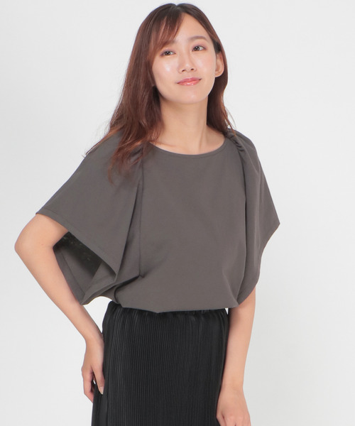 LBC(エルビーシー)の「ワイドスリーブtee(Tシャツ/カットソー・レディース・ホワイト/ミント/チャコールグレー・L/M)」の2枚目の写真